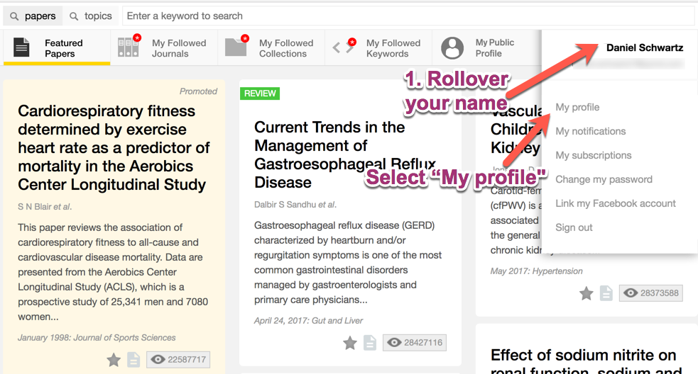 Edit Profile on Read by QxMD
