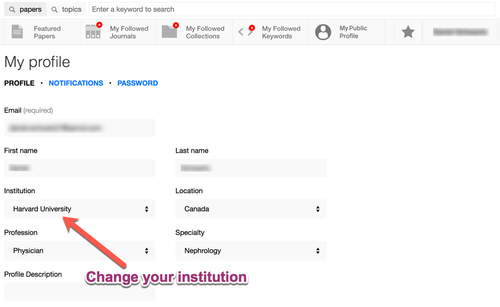 Change Institution on Read by QxMD